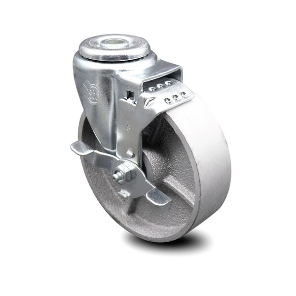 5 Inch Semi Steel Wheel Swivel Bolt Hole Caster with Brake